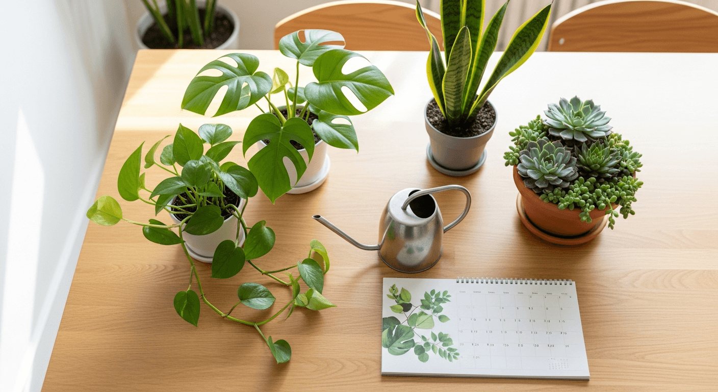 Calendario de cuidados de plantas por estaciones
