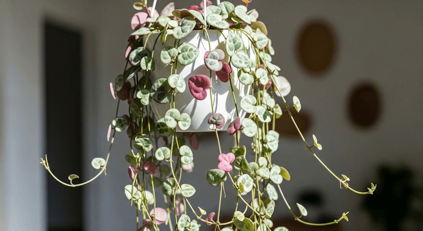 Collar de corazones (Ceropegia woodii): cuidados y propagación